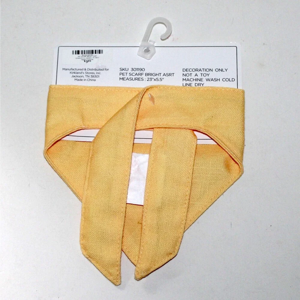 Kirkland Dog Bandana Rescued and Loved Small yellow orange scarf